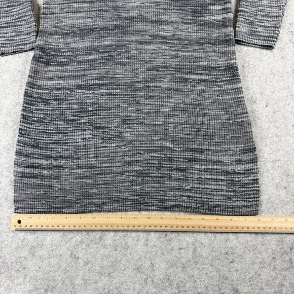 Women’s Zara Ribbed Knit Space Dye Sweater Dress In Gray Size 11-12 Long Sleeve - Picture 3 of 11